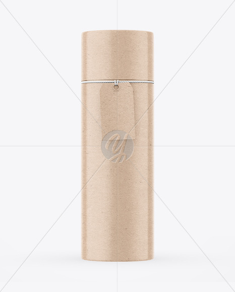 Kraft Paper Tube With Label Mockup