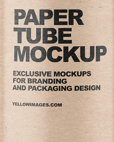 Kraft Paper Tube With Label Mockup