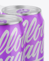 Matte Cans in Shrink Wrap Mockup