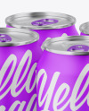 Matte Cans in Shrink Wrap Mockup