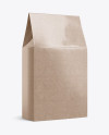 Glossy Kraft Paper Bag Mockup - Halfside View