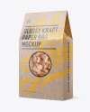 Glossy Kraft Paper Bag W/ Window Mockup - Halfside View