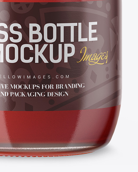 Clear Glass Bottle With Tomato Juice Mockup