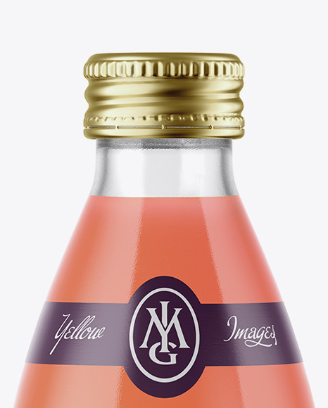 Clear Glass Bottle With Grapefruit Juice Mockup