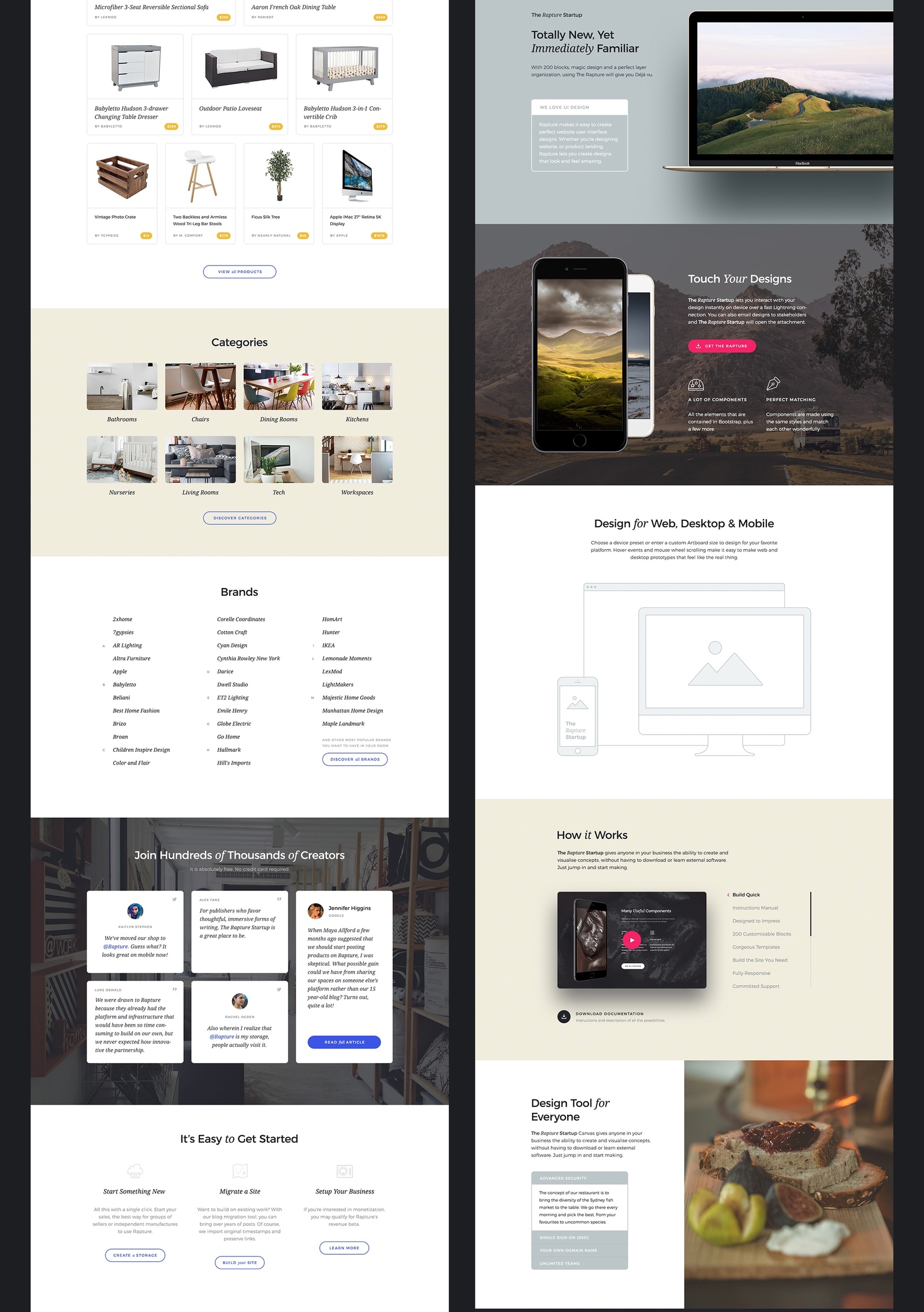 The Rapture Startup UI Kit