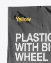 Plastic Bag With Bicycle Wheel Mockup - Half Side View