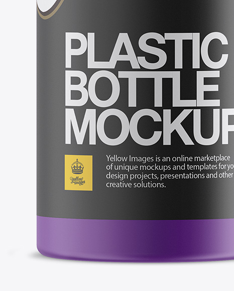 Matte Plastic Bottle With Measuring Cap Mockup