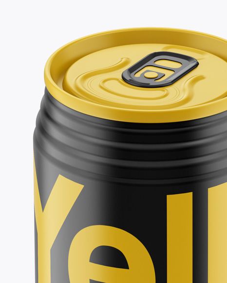 330ml Aluminium Can with Matte Finish Mockup (High-Angle Shot) - Free