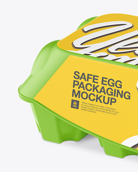 Matte Egg Container - Halfside View (High-Angle Shot) - Free Download