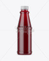 Plastic Bottle with Cherry Juice Mockup