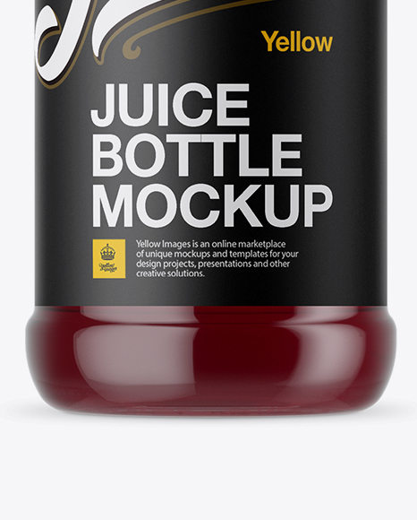 Plastic Bottle with Cherry Juice Mockup