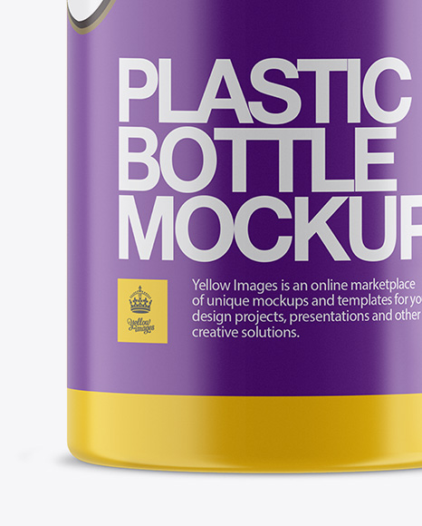 Open Plastic Bottle With Measuring Cap Mockup