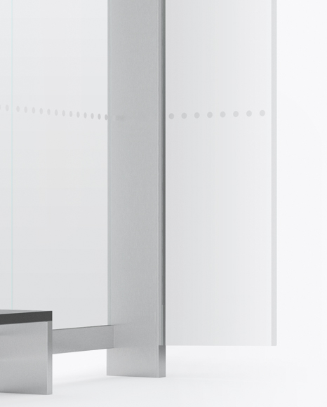 Bus Stop Mockup - Half Side View