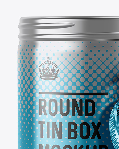 100ml Open Metallic Round Tin Box Mockup - Front View