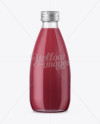 Clear Glass Bottle With Berry Juice Mockup