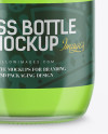 Clear Glass Bottle with Green Drink Mockup