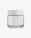 Clear Glass Cosmetic Jar Mockup - Front View