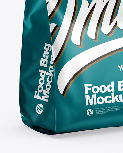 Matte Metallic Food Bag Mockup