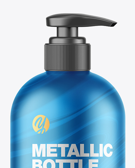 Matte Metallic Bottle w/ Pump Mockup