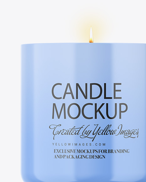 Glossy Candle W/ Paper Box Mockup