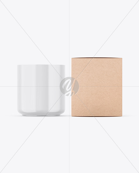 Glossy Candle W/ Kraft Box Mockup