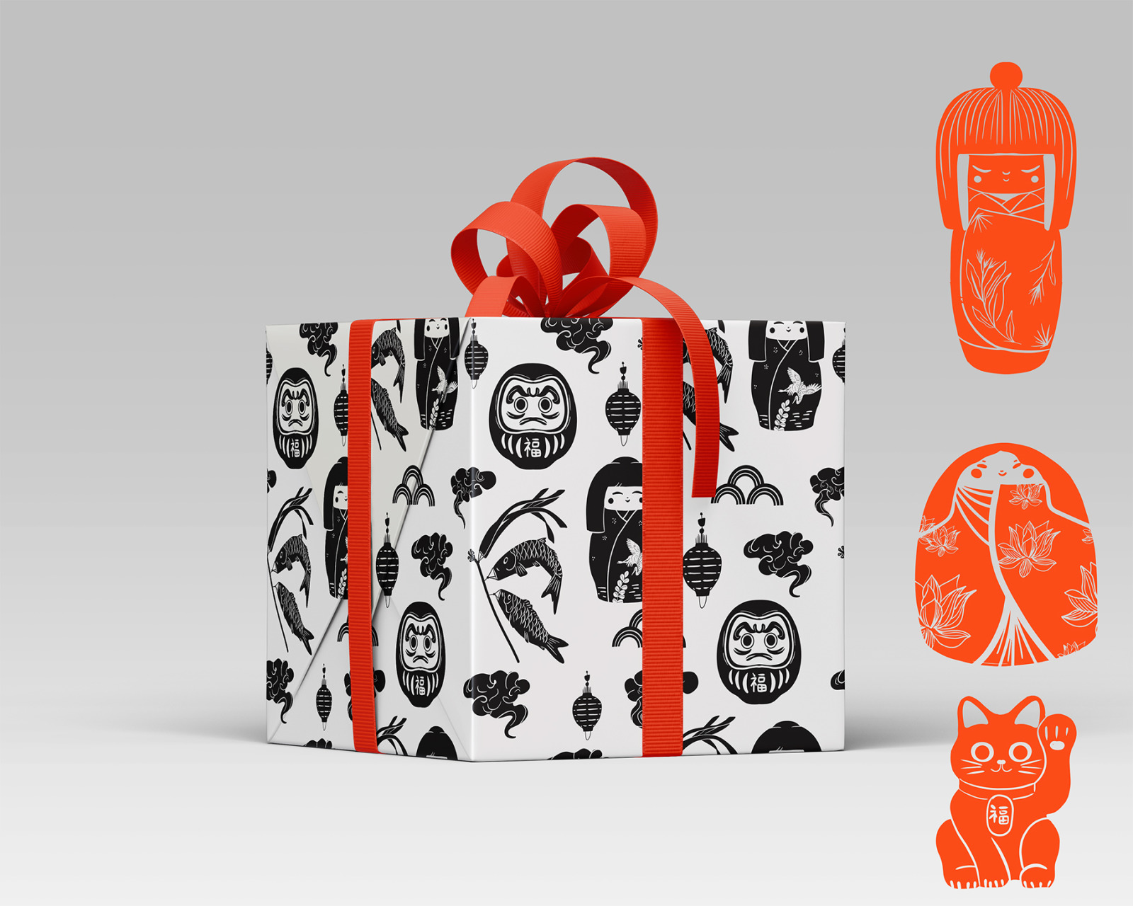 Kokeshi Linocut art Kokeshi Linocut art