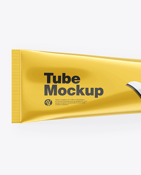 Glossy Metallic Cosmetic Tube Mockup