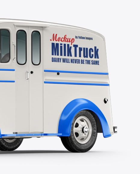 Delivery Truck Mockup - Half Side View (Front)