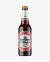 Amber Glass Bottle With Red Ale Mockup