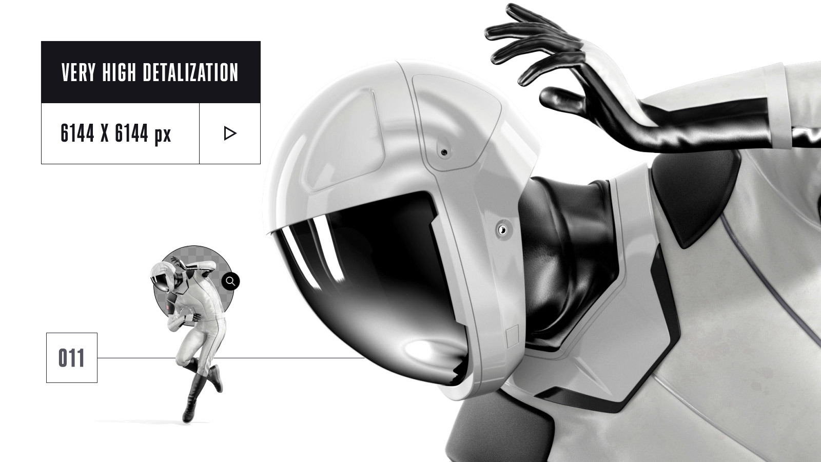 PSD Mockup 3D model SpaceX Astronaut #11 PSD Mockup 3D model SpaceX Astronaut #11