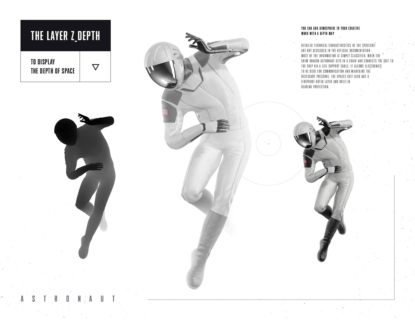 PSD Mockup 3D model SpaceX Astronaut #11 PSD Mockup 3D model SpaceX Astronaut #11