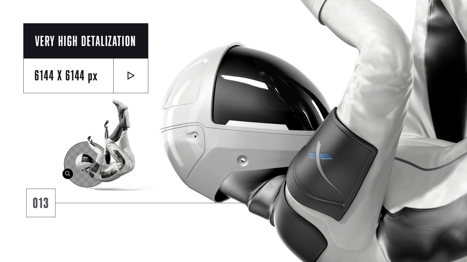 PSD Mockup 3D model SpaceX Astronaut #13 PSD Mockup 3D model SpaceX Astronaut #13