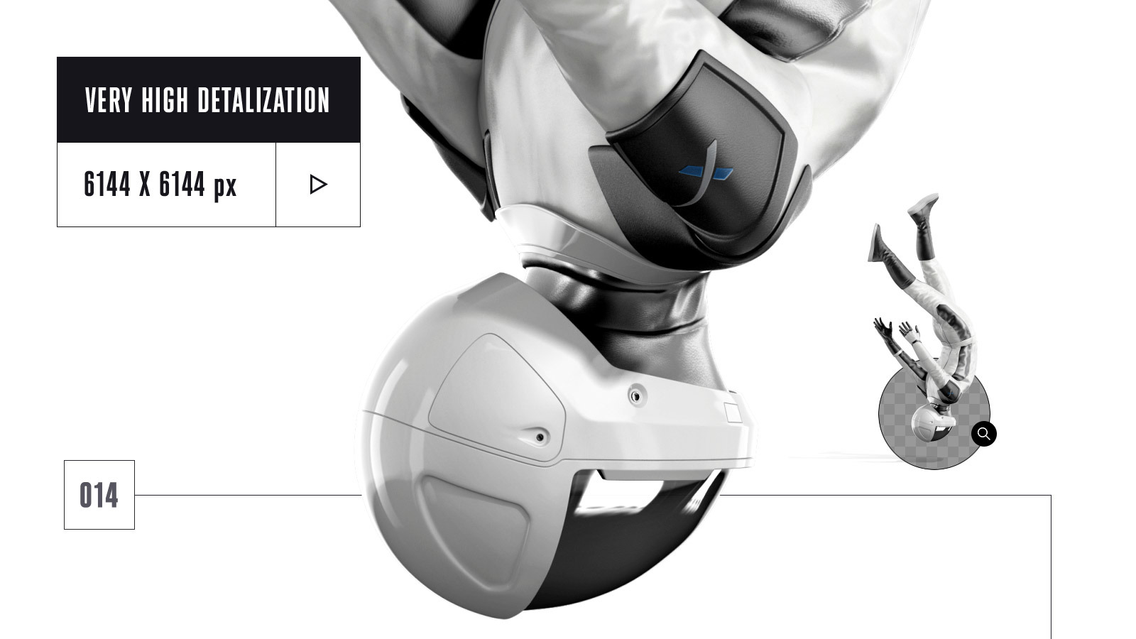 PSD Mockup 3D model SpaceX Astronaut #14 PSD Mockup 3D model SpaceX Astronaut #14