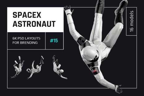 PSD Mockup 3D model SpaceX Astronaut #15 - Cosmonaut