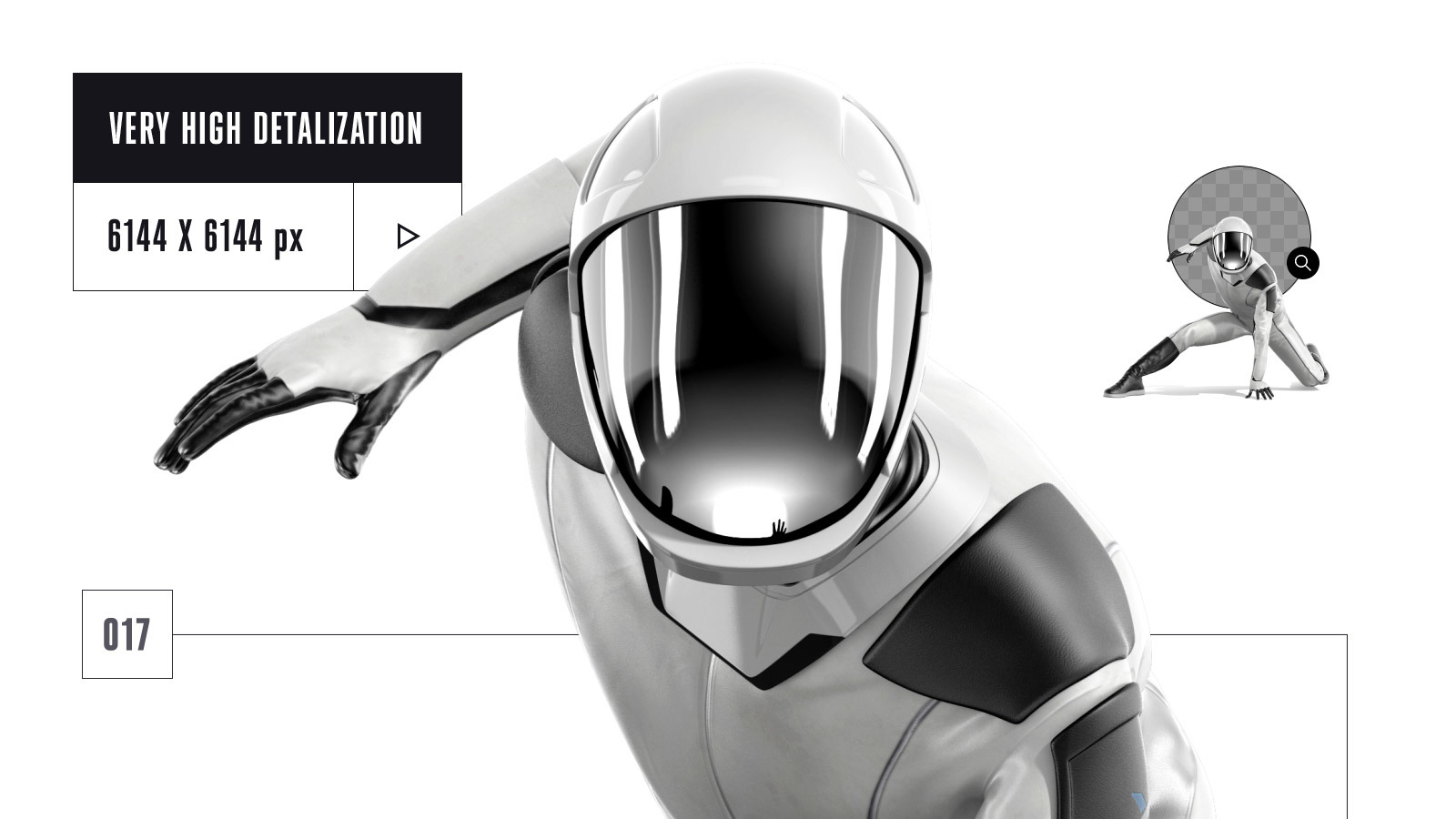 PSD Mockup 3D model SpaceX Astronaut #17 PSD Mockup 3D model SpaceX Astronaut #17