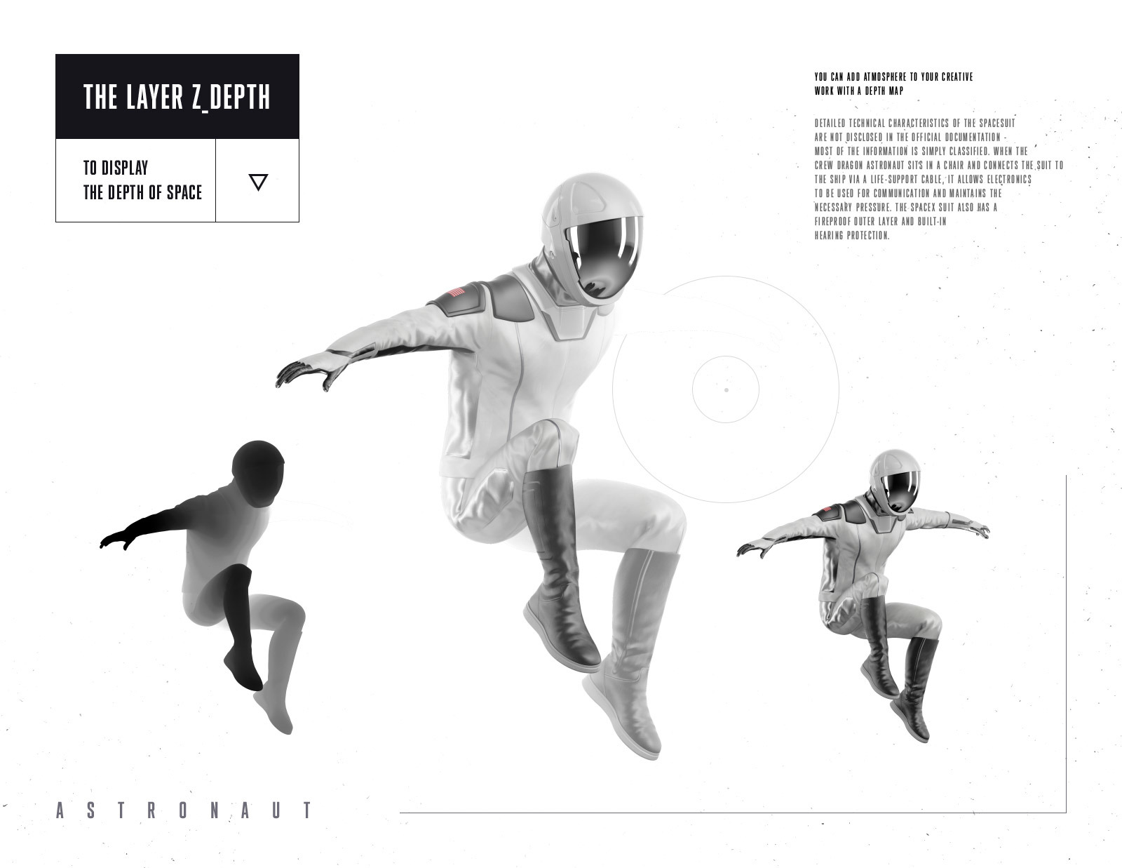 PSD Mockup 3D model SpaceX Astronaut #18 PSD Mockup 3D model SpaceX Astronaut #18