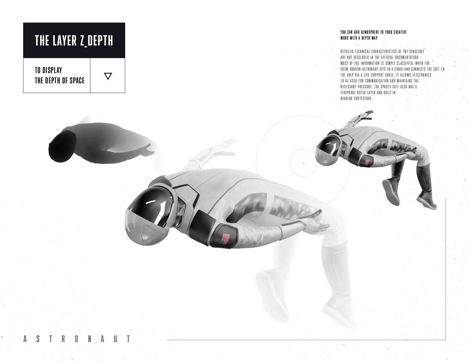 PSD Mockup 3D model SpaceX Astronaut #20 PSD Mockup 3D model SpaceX Astronaut #20