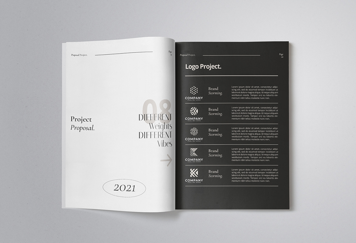 Minimalist Monochromatic Company Proposal