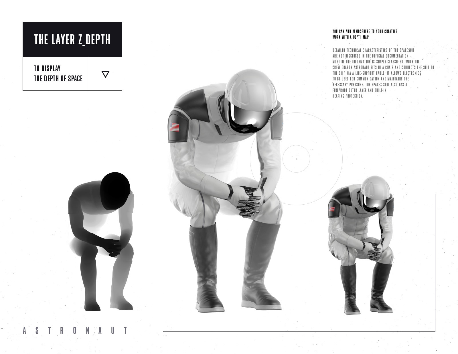 PSD Mockup 3D model SpaceX Astronaut #28 PSD Mockup 3D model SpaceX Astronaut #28