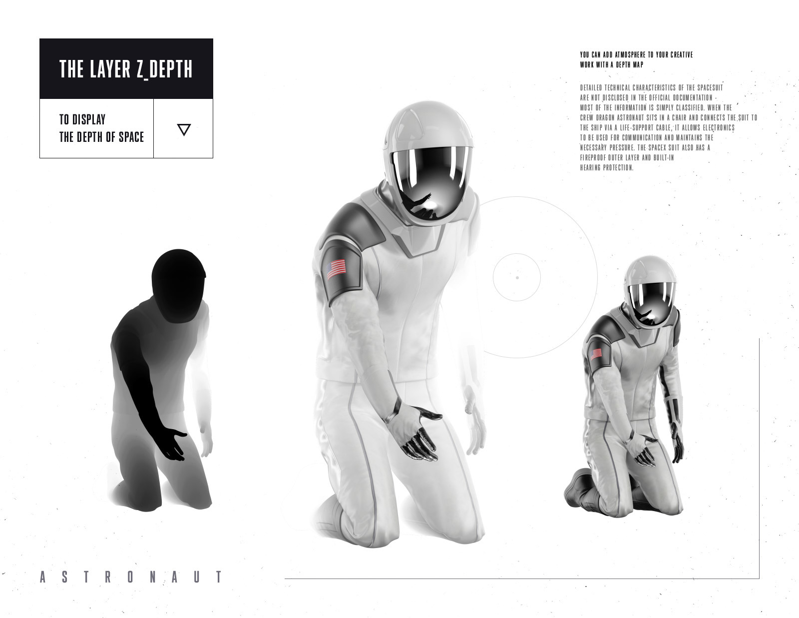 PSD Mockup 3D model SpaceX Astronaut #32 PSD Mockup 3D model SpaceX Astronaut #32