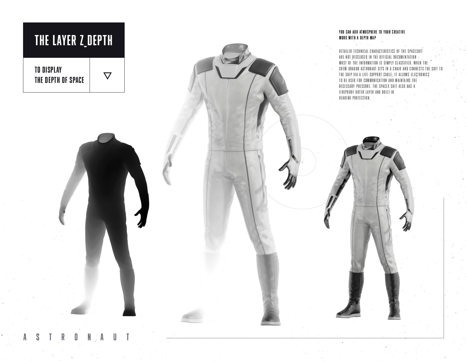PSD Mockup 3D model SpaceX Astronaut #37 PSD Mockup 3D model SpaceX Astronaut #37