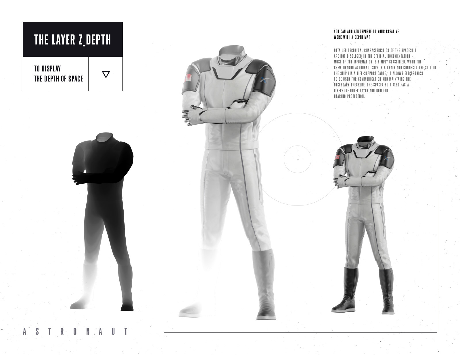 PSD Mockup 3D model SpaceX Astronaut #38 PSD Mockup 3D model SpaceX Astronaut #38