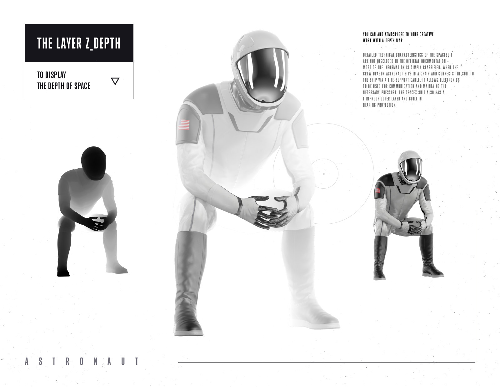 PSD Mockup 3D model SpaceX Astronaut #44 PSD Mockup 3D model SpaceX Astronaut #44