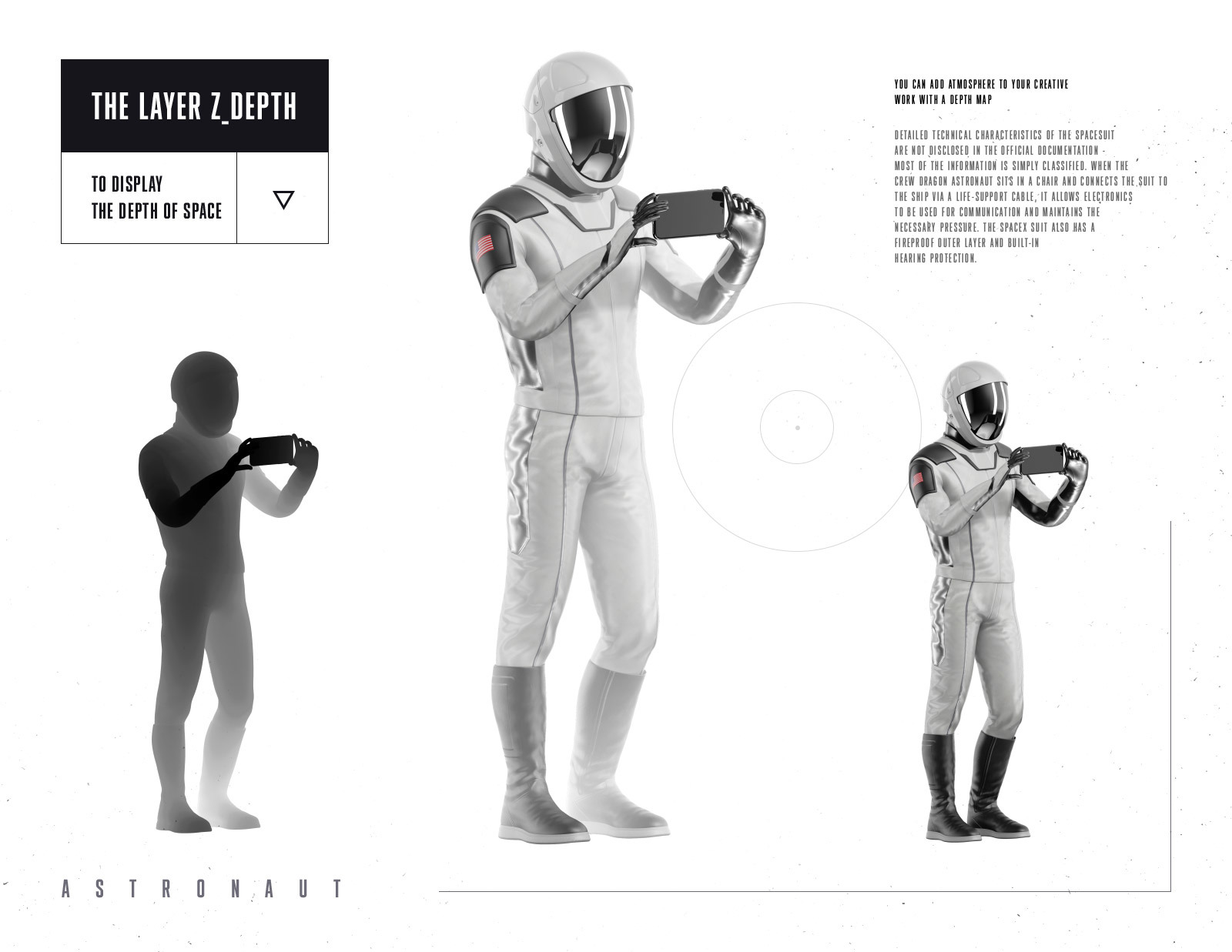 PSD Mockup 3D model SpaceX Astronaut #49 PSD Mockup 3D model SpaceX Astronaut #49