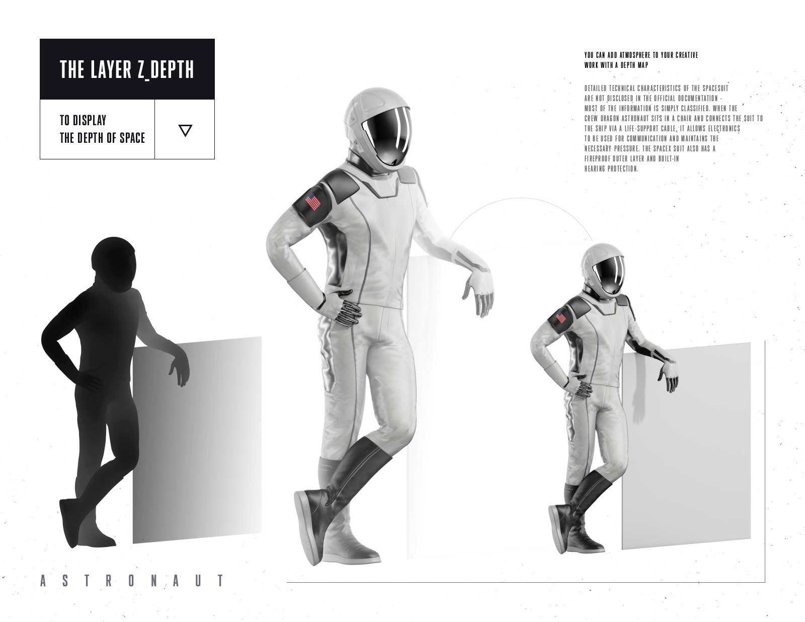 PSD Mockup 3D model SpaceX Astronaut #50 PSD Mockup 3D model SpaceX Astronaut #50