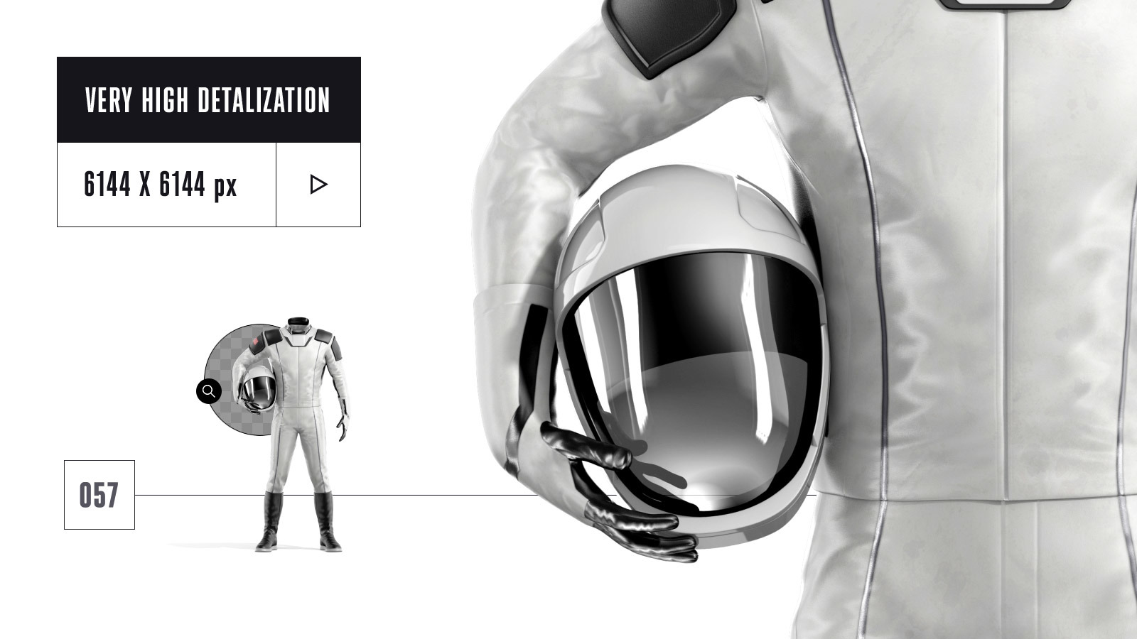 PSD Mockup 3D model SpaceX Astronaut #57 PSD Mockup 3D model SpaceX Astronaut #57