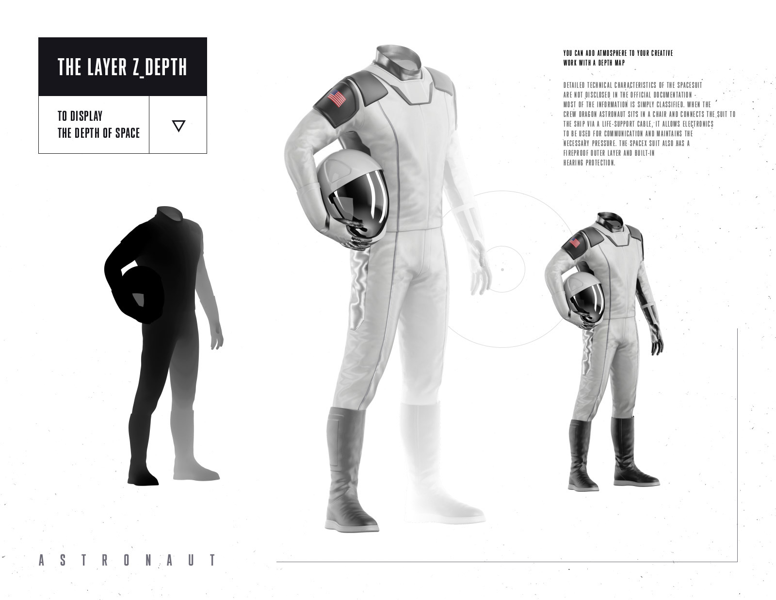 PSD Mockup 3D model SpaceX Astronaut #57 PSD Mockup 3D model SpaceX Astronaut #57