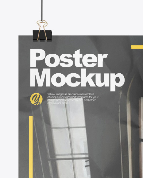 Crumbled A3 Poster with Clip Mockup