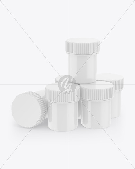 Glossy Paint Jars Mockup