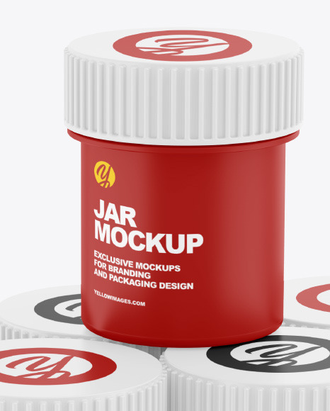 Matte Paint Jars Mockup